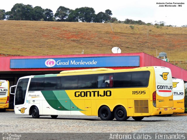 Empresa Gontijo de Transportes 11595 na cidade de João Monlevade, Minas Gerais, Brasil, por Antonio Carlos Fernandes. ID da foto: 4986319.