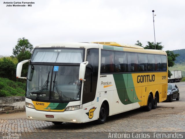 Empresa Gontijo de Transportes 12415 na cidade de João Monlevade, Minas Gerais, Brasil, por Antonio Carlos Fernandes. ID da foto: 4989423.