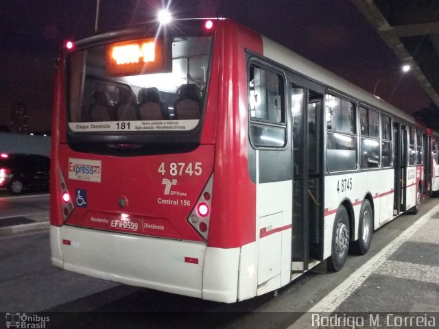 Express Transportes Urbanos Ltda 4 8745 na cidade de São Paulo, São Paulo, Brasil, por Jonathan  Aguiar Correa. ID da foto: 4990891.