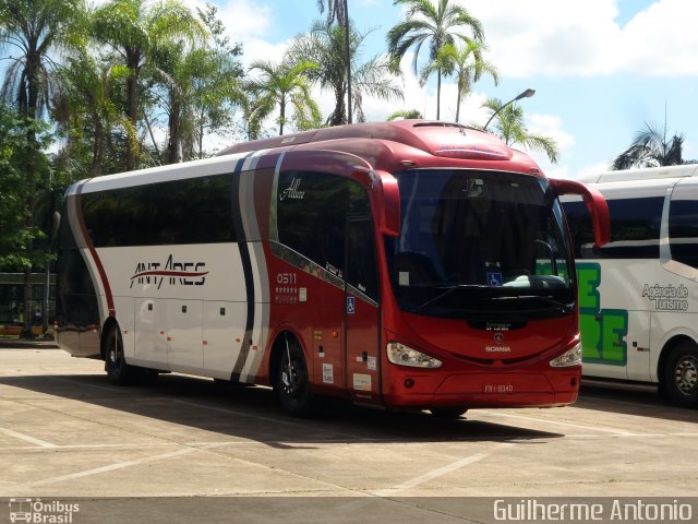 Antares Transportes e Turismo 0511 na cidade de Araxá, Minas Gerais, Brasil, por Guilherme Antonio. ID da foto: 4990072.