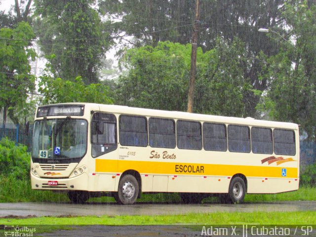 Viação São Bento Campinas - TEL Turismo 0105 na cidade de Cubatão, São Paulo, Brasil, por Adam Xavier Rodrigues Lima. Número da foto: #4952095.