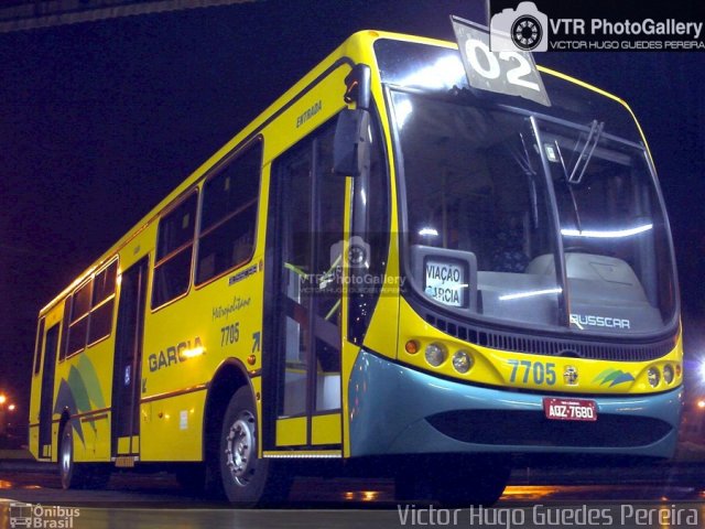 Viação Garcia 7705 na cidade de Londrina, Paraná, Brasil, por Victor Hugo Guedes Pereira. ID da foto: 4952152.