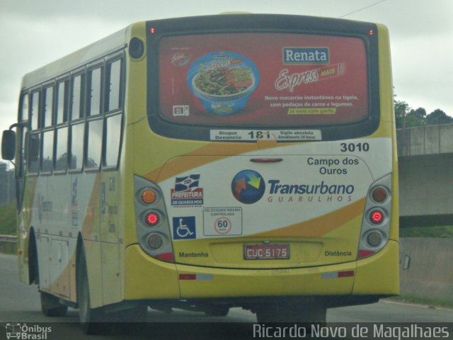 Viação Campo dos Ouros 3010 na cidade de Guarulhos, São Paulo, Brasil, por Ricardo Novo de Magalhaes. Número da foto: #4996458.