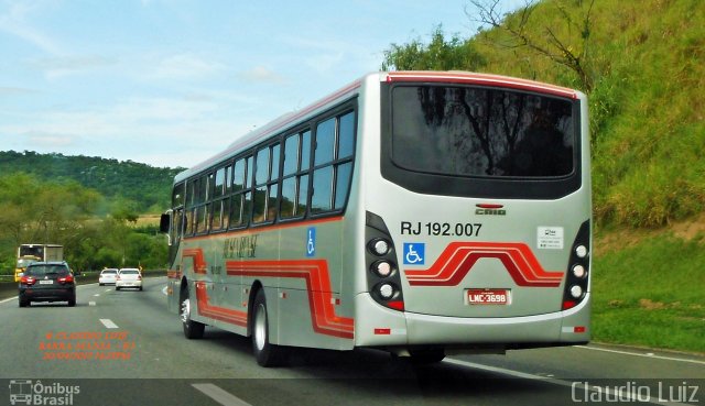 Viação Resendense RJ 192.007 na cidade de Barra Mansa, Rio de Janeiro, Brasil, por Claudio Luiz. Número da foto: #5001010.
