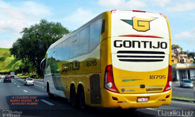 Empresa Gontijo de Transportes 18795 na cidade de Barra Mansa, Rio de Janeiro, Brasil, por Claudio Luiz. Número da foto: #5002042.