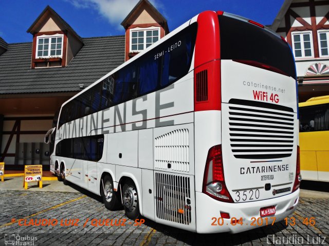 Auto Viação Catarinense 3520 na cidade de Queluz, São Paulo, Brasil, por Claudio Luiz. Número da foto: #5000987.