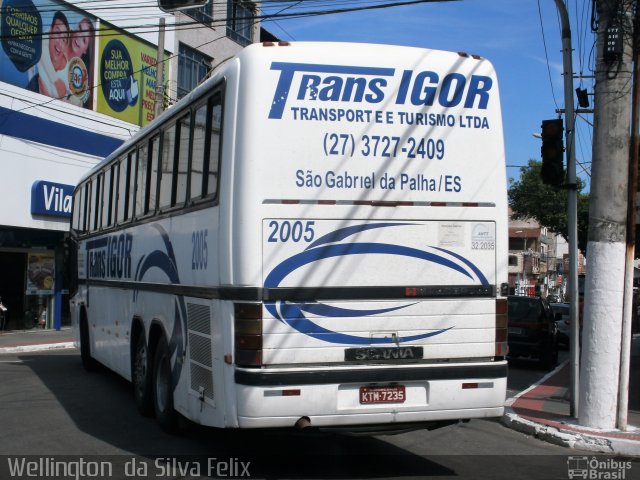 Trans Igor Transportes e Turismo 2005 na cidade de Vila Velha, Espírito Santo, Brasil, por Wellington  da Silva Felix. Número da foto: #5003871.
