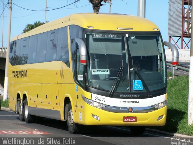 Viação Itapemirim 60691 na cidade de Vitória, Espírito Santo, Brasil, por Wellington  da Silva Felix. ID da foto: 5005336.