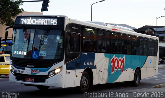 Auto Viação 1001 RJ 108.1081 na cidade de Rio de Janeiro, Rio de Janeiro, Brasil, por Cristiano Soares da Silva. ID da foto: 5009370.