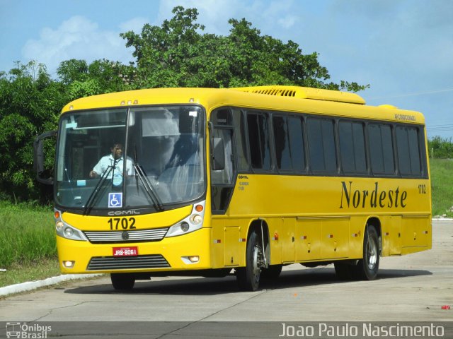 Viação Nordeste 1702 na cidade de Natal, Rio Grande do Norte, Brasil, por Joao Paulo Nascimento Silva. Número da foto: #5011758.