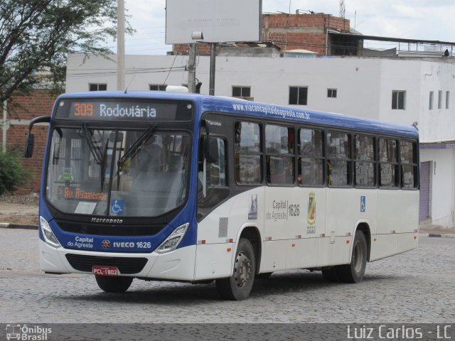 Capital do Agreste Transporte Urbano 1626 na cidade de Caruaru, Pernambuco, Brasil, por Luiz Carlos de Santana. ID da foto: 5013634.