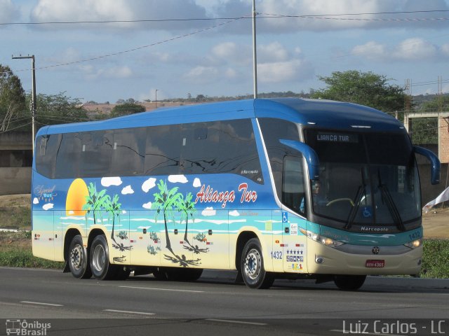 Aliança Tur Transporte de Passageiros e Turismo 1432 na cidade de Caruaru, Pernambuco, Brasil, por Luiz Carlos de Santana. Número da foto: #5013613.