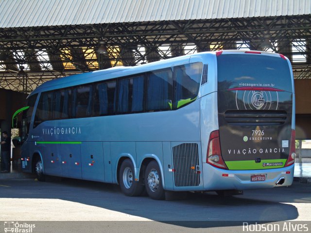 Viação Garcia 7926 na cidade de Paranavaí, Paraná, Brasil, por Robson Alves. ID da foto: 5015703.