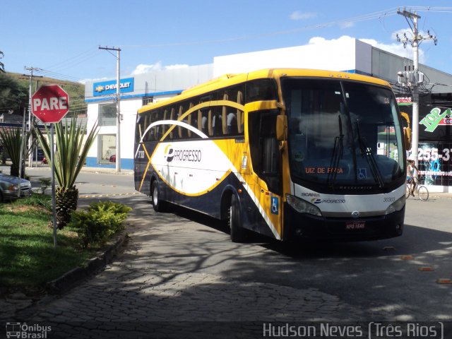 Viação Progresso 30303 na cidade de Três Rios, Rio de Janeiro, Brasil, por Hudson Neves. Número da foto: #5014854.