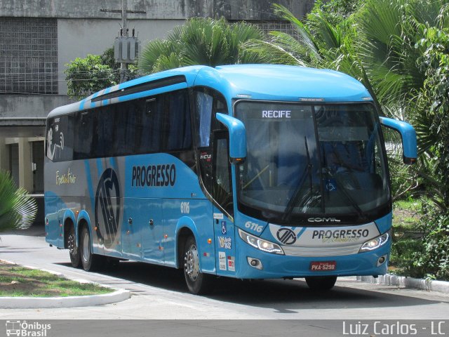 Auto Viação Progresso 6116 na cidade de Recife, Pernambuco, Brasil, por Luiz Carlos de Santana. Número da foto: #4954551.