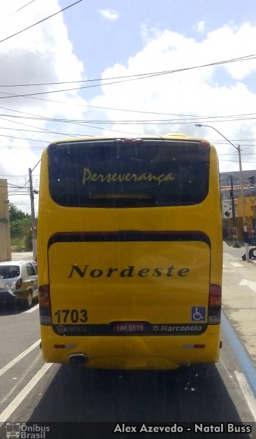 Viação Nordeste 1703 na cidade de Natal, Rio Grande do Norte, Brasil, por Alexsandro  Azevedo. Número da foto: #4958692.
