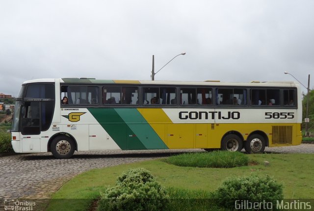 Empresa Gontijo de Transportes 5855 na cidade de João Monlevade, Minas Gerais, Brasil, por Gilberto Martins. ID da foto: 4959690.