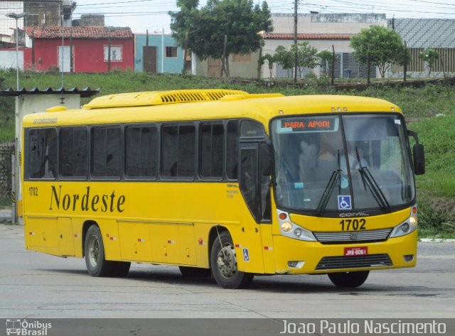 Viação Nordeste 1702 na cidade de Natal, Rio Grande do Norte, Brasil, por Joao Paulo Nascimento Silva. Número da foto: #4961757.