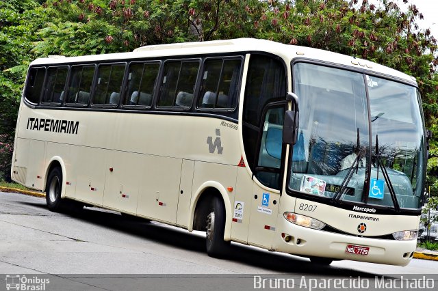 Viação Itapemirim 8207 na cidade de São Paulo, São Paulo, Brasil, por Bruno Aparecido Machado. ID da foto: 4961962.