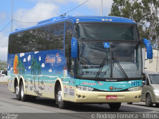 Aliança Tur Transporte de Passageiros e Turismo 1411 na cidade de Caruaru, Pernambuco, Brasil, por Rodrigo Fonseca. ID da foto: 4963486.