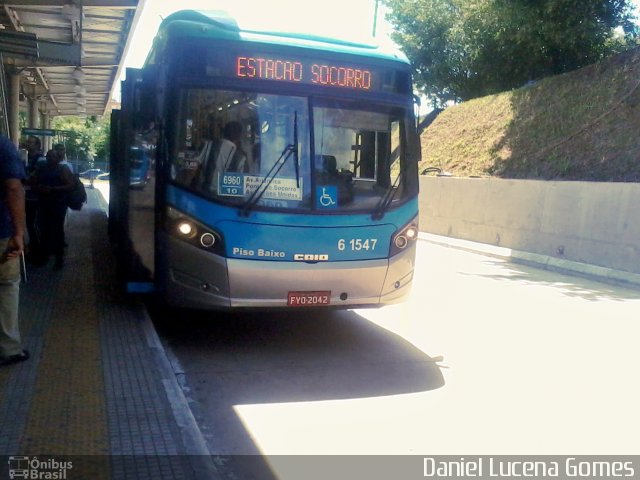 Viação Cidade Dutra 6 1547 na cidade de São Paulo, São Paulo, Brasil, por Daniel Lucena Gomes. ID da foto: 4965188.