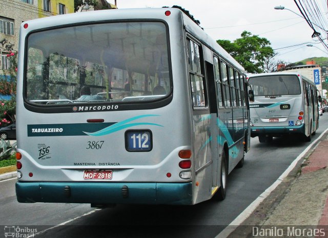 Viação Tabuazeiro 3867 na cidade de Vitória, Espírito Santo, Brasil, por Danilo Moraes. ID da foto: 4969007.