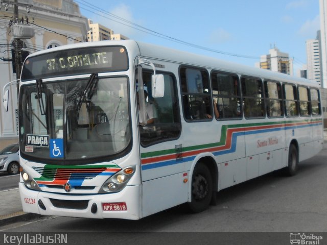 Auto Ônibus Santa Maria Transporte e Turismo 02124 na cidade de Natal, Rio Grande do Norte, Brasil, por Keylla Pinto. Número da foto: #4968048.
