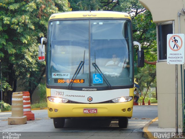 Viação Itapemirim 7803 na cidade de São Paulo, São Paulo, Brasil, por David Reis. Número da foto: #4967408.