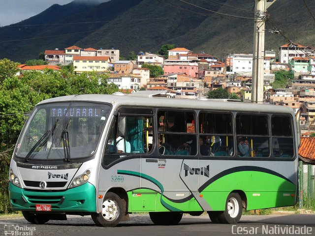 Turin Transportes 3260 na cidade de Ouro Preto, Minas Gerais, Brasil, por César Natividade. ID da foto: 5045820.