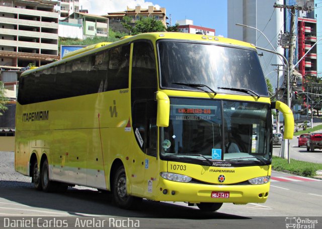 Viação Itapemirim 10703 na cidade de Cachoeiro de Itapemirim, Espírito Santo, Brasil, por Daniel Carlos  Avelar Rocha. Número da foto: #5046090.
