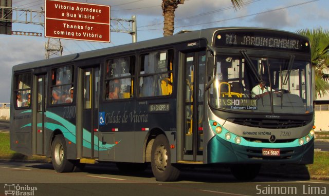 Viação Grande Vitória 7280 na cidade de Vitória, Espírito Santo, Brasil, por Saimom  Lima. ID da foto: 5045729.