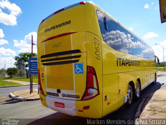 Viação Itapemirim 60627 na cidade de Brasília, Distrito Federal, Brasil, por Marlon Mendes da Silva Souza. Número da foto: #5046781.