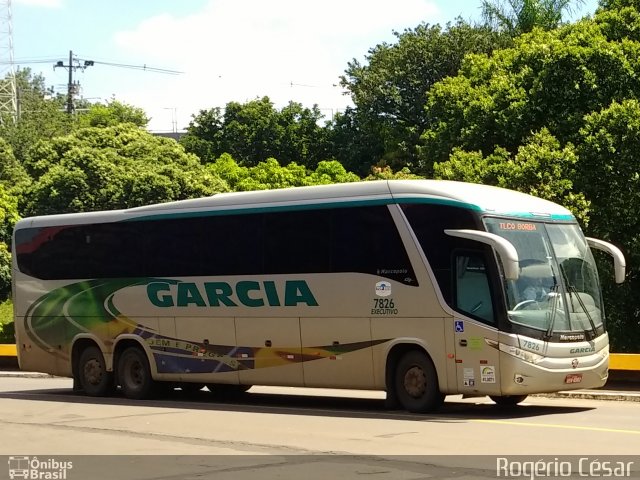 Viação Garcia 7826 na cidade de Londrina, Paraná, Brasil, por Rogério César. ID da foto: 5052040.