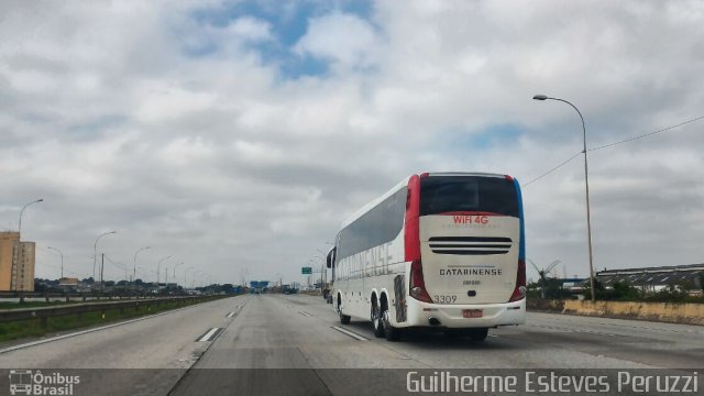 Auto Viação Catarinense 3309 na cidade de São Paulo, São Paulo, Brasil, por Guilherme Esteves Peruzzi. Número da foto: #5023407.