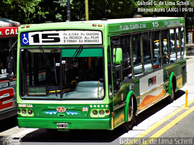Transportes Sur-Nor CISA 28 na cidade de Ciudad Autónoma de Buenos Aires, Argentina, por Gabriel Giacomin de Lima. Número da foto: #5024072.