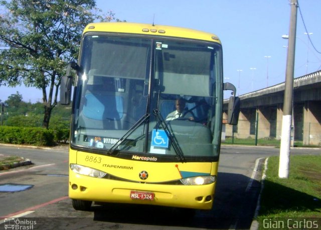 Viação Itapemirim 8863 na cidade de Vitória, Espírito Santo, Brasil, por Gian Carlos. ID da foto: 5023275.