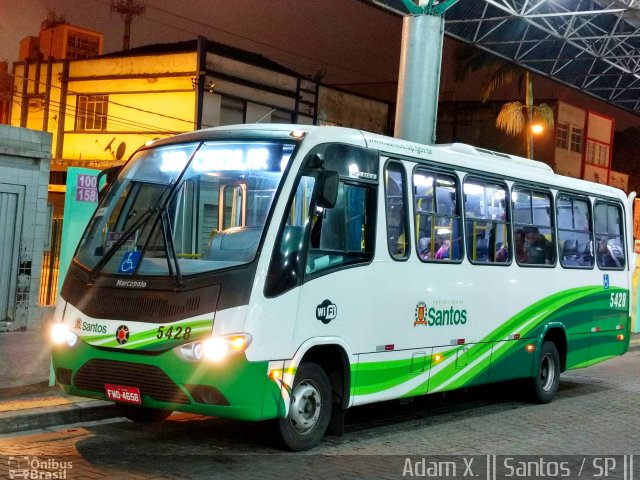 Viação Piracicabana Santos 5428 na cidade de Santos, São Paulo, Brasil, por Adam Xavier Rodrigues Lima. Número da foto: #5065045.