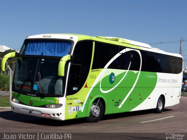 Expresso Princesa dos Campos 6043 na cidade de Curitiba, Paraná, Brasil, por João Victor. ID da foto: 5067940.