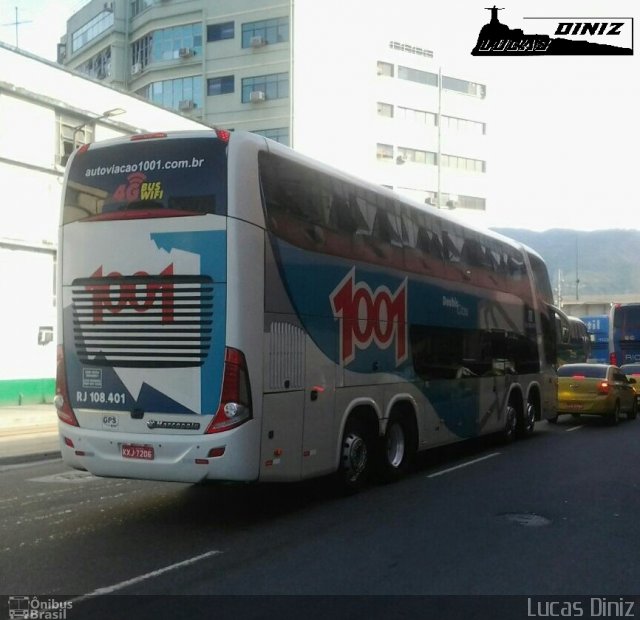 Auto Viação 1001 RJ 108.401 na cidade de Rio de Janeiro, Rio de Janeiro, Brasil, por Lucas Diniz. Número da foto: #5073911.