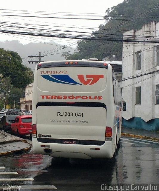 Viação Teresópolis RJ 203.041 na cidade de Nova Friburgo, Rio de Janeiro, Brasil, por Giuseppe Carvalho. Número da foto: #5073840.