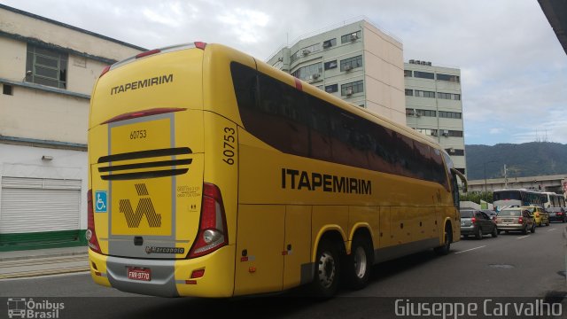 Viação Itapemirim 60753 na cidade de Rio de Janeiro, Rio de Janeiro, Brasil, por Giuseppe Carvalho. Número da foto: #5073848.