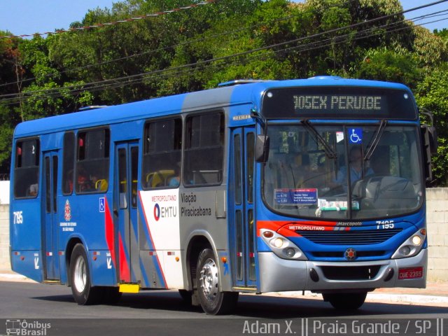 Viação Piracicabana 7195 na cidade de Praia Grande, São Paulo, Brasil, por Adam Xavier Rodrigues Lima. ID da foto: 5074618.