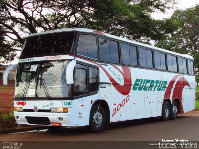 Eucatur - Empresa União Cascavel de Transportes e Turismo 3316 na cidade de Foz do Iguaçu, Paraná, Brasil, por Lucas Vieira. Número da foto: #5075471.