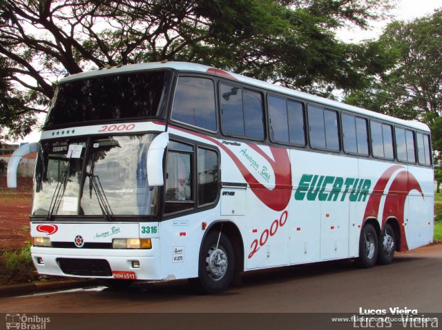 Eucatur - Empresa União Cascavel de Transportes e Turismo 3316 na cidade de Foz do Iguaçu, Paraná, Brasil, por Lucas Vieira. ID da foto: 5075471.