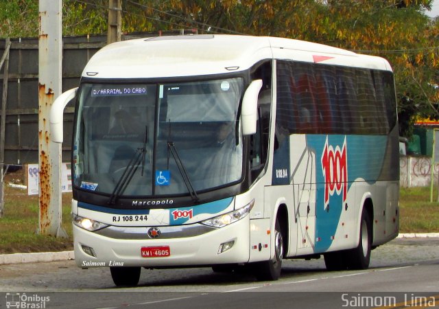 Auto Viação 1001 RJ 108.244 na cidade de Campos dos Goytacazes, Rio de Janeiro, Brasil, por Saimom  Lima. ID da foto: 5078019.