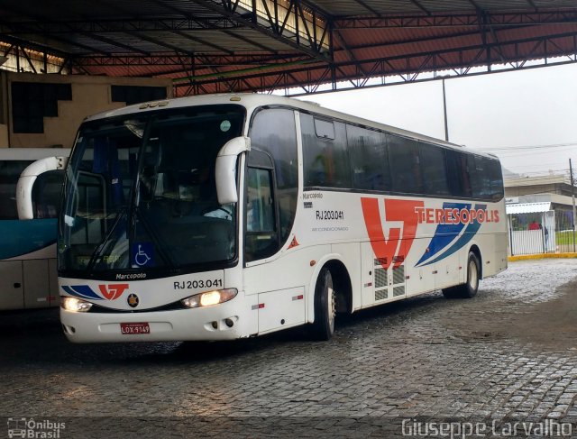 Viação Teresópolis RJ 203.041 na cidade de Nova Friburgo, Rio de Janeiro, Brasil, por Giuseppe Carvalho. Número da foto: #5076962.