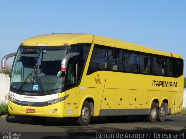 Viação Itapemirim 60797 na cidade de Teresina, Piauí, Brasil, por Renan de Araújo. ID da foto: 5082471.