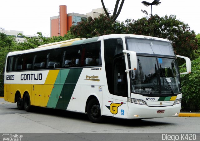 Empresa Gontijo de Transportes 12105 na cidade de São Paulo, São Paulo, Brasil, por Diego K420 . ID da foto: 5083766.