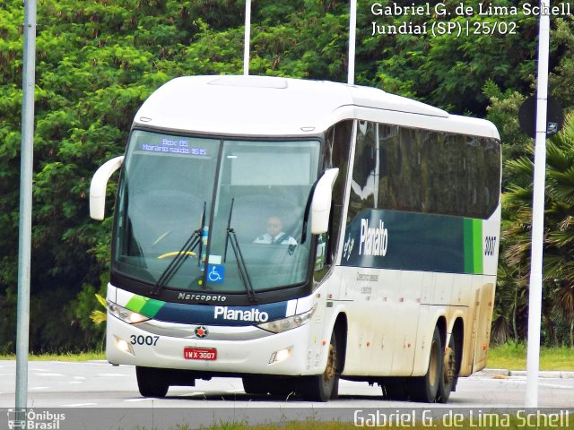 Planalto Transportes 3007 na cidade de Jundiaí, São Paulo, Brasil, por Gabriel Giacomin de Lima. ID da foto: 5087050.