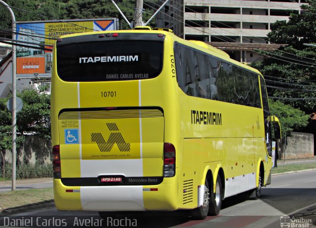 Viação Itapemirim 10701 na cidade de Cachoeiro de Itapemirim, Espírito Santo, Brasil, por Daniel Carlos  Avelar Rocha. Número da foto: #5089969.